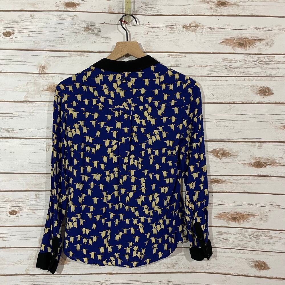 Anthropologie Maeve Bagatelle Buttondown Penguin Blouse - Blue - 2 - Picture 14 of 14